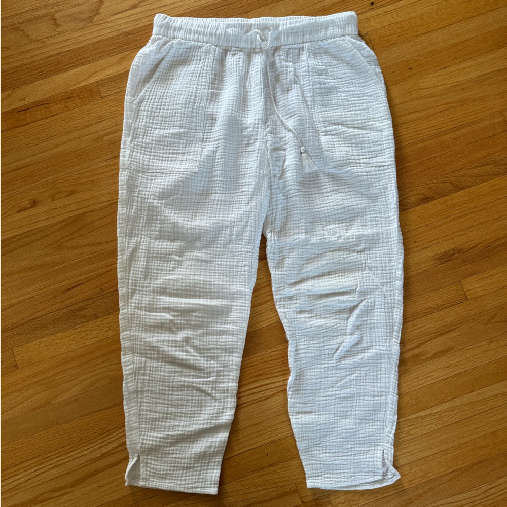 Madewell gauzy beach cover up track trousers